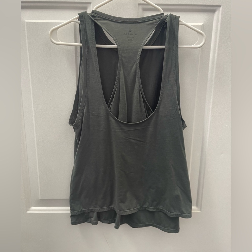 Athleta Womens Open Back Green Tank Size XXS
